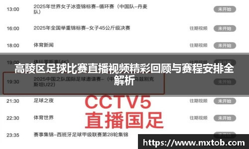 高陵区足球比赛直播视频精彩回顾与赛程安排全解析
