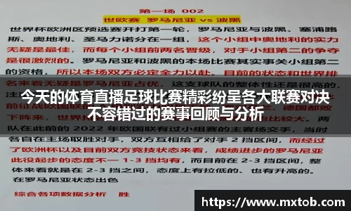 今天的体育直播足球比赛精彩纷呈各大联赛对决不容错过的赛事回顾与分析