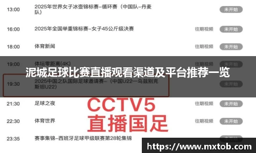 泥城足球比赛直播观看渠道及平台推荐一览